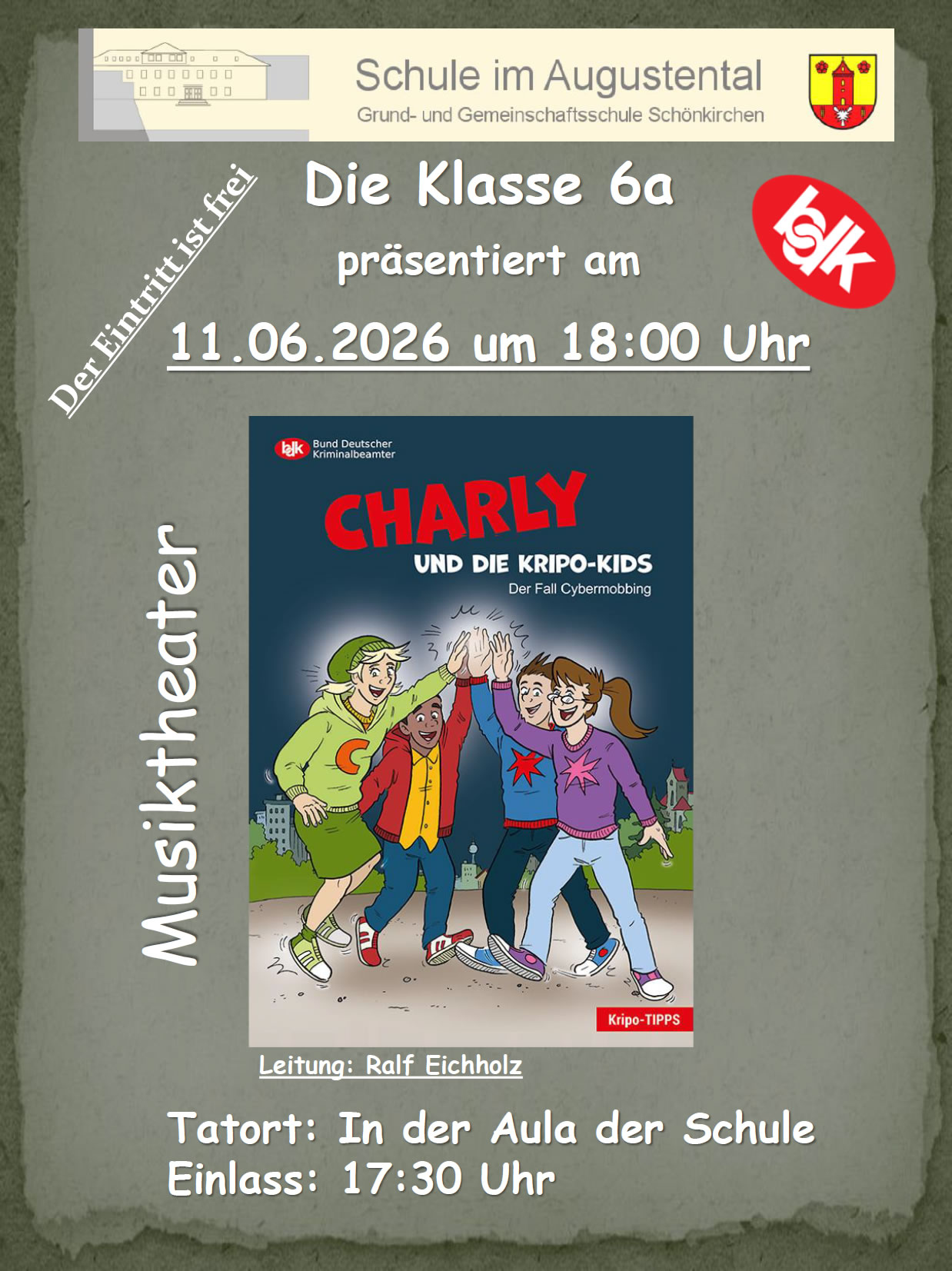 Musiktheater in der Schule: "Charly und die Kripo-Kids"